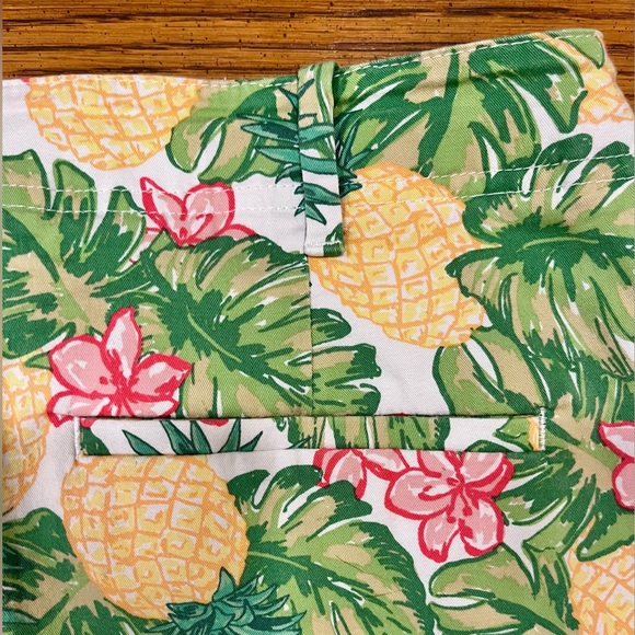Talbots Pineapple Print Stretch Cotton Bermuda Shorts Size 14 - Picture 4 of 9